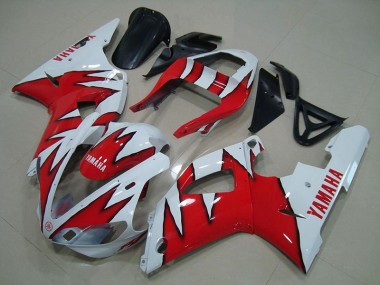 Aftermarket White Red Flame 00-01 Yamaha YZF R1 Motorcycle Fairings Sale