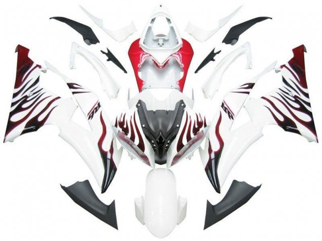 Aftermarket White Red Flame R6 08-16 Yamaha YZF R6 Motorcycle Fairings Sale Aftermarket White Red Flame R6 08-16 Yamaha YZF R6 Motorcycle Fairings Sale