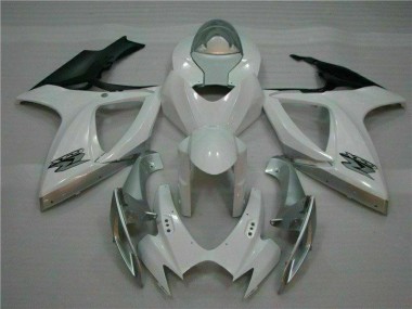 Aftermarket White Silver 06-07 Suzuki GSXR 600/750 Plastics Fairing Kits Sale