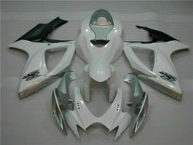 Aftermarket White Silver 06-07 Suzuki GSXR 600/750 Plastics Fairing Kits Sale