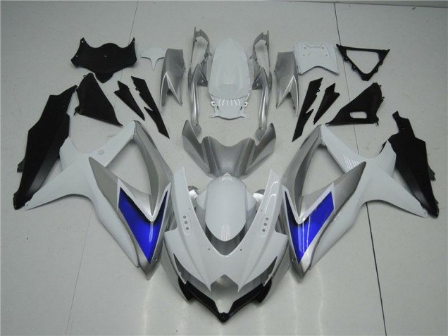 Aftermarket White Silver Blue 08-10 Suzuki GSXR 600/750 Motorcycle Fairings Sale