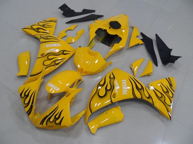 Aftermarket Yellow Black Flame 12-14 Yamaha YZF R1 Motorcycle Fairings Sale Aftermarket Yellow Black Flame 12-14 Yamaha YZF R1 Motorcycle Fairings Sale