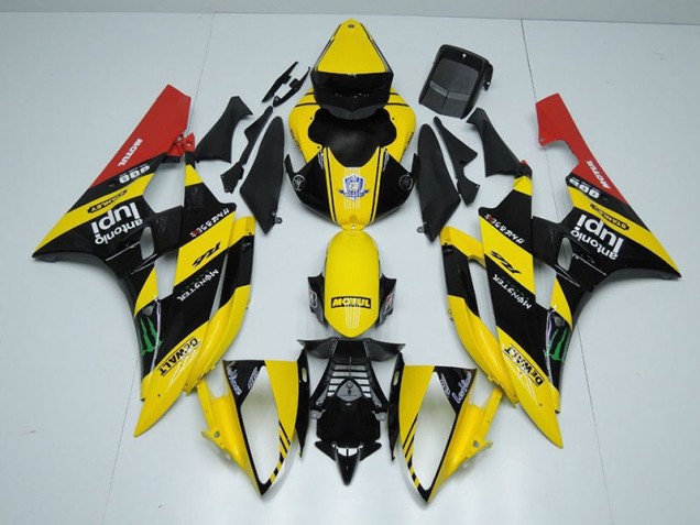 Aftermarket Yellow Black Monster 06-07 Yamaha YZF R6 Motorcycle Fairings Sale Aftermarket Yellow Black Monster 06-07 Yamaha YZF R6 Motorcycle Fairings Sale