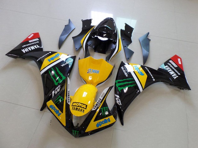 Aftermarket Yellow Black Monster 09-11 Yamaha YZF R1 Motorcycle Fairings & Bodywork Sale Aftermarket Yellow Black Monster 09-11 Yamaha YZF R1 Motorcycle Fairings & Bodywork Sale