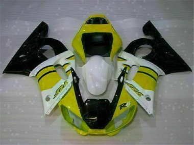 Aftermarket Yellow White 98-02 Yamaha YZF R6 Motorcycle Fairings Sale